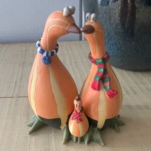 $49 SALE Enesco Home Grown Winter Squash Geese Family Christmas Scarf Collecting